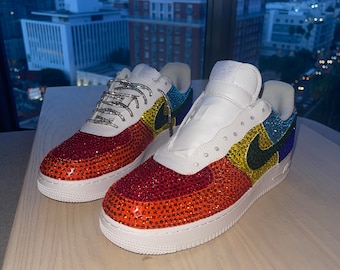 Rainbow Rhinestone crystal Air Force 1