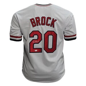Lou Brock Signed St. Louis Custom Baseball Jersey White (JSA)