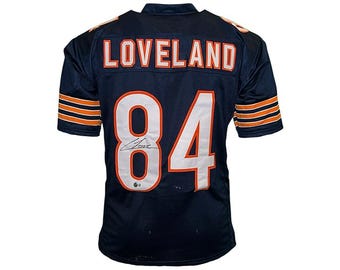 Colston Loveland Signed Chicago Blue Football Jersey Beckett