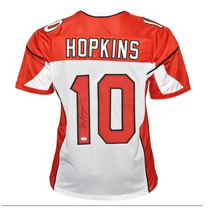 DeAndre Hopkins Autographed Arizona Pro White and Red Football Jersey (JSA)