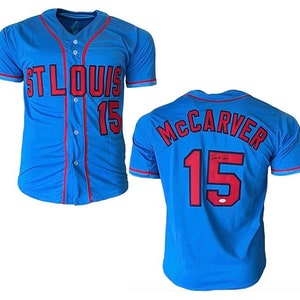 Tim McCarver Autographed Signed St Louis Blue Baseball Jersey (JSA)
