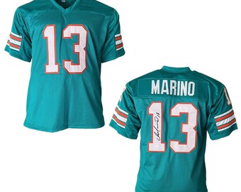Dan Marino Autographed Teal Custom Football Jersey (JSA)