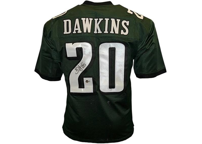 Brian Dawkins Signed Custom Green Football Jersey (JSA)