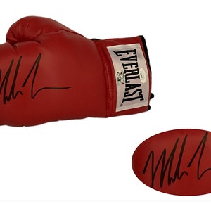 Mike Tyson Autographed Red Everlast Boxing Glove (JSA)-Mike Tyson Hologram