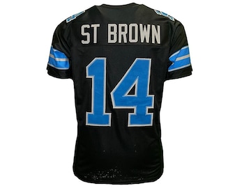 Amon-Ra St Brown Custom Black Detroit Jersey
