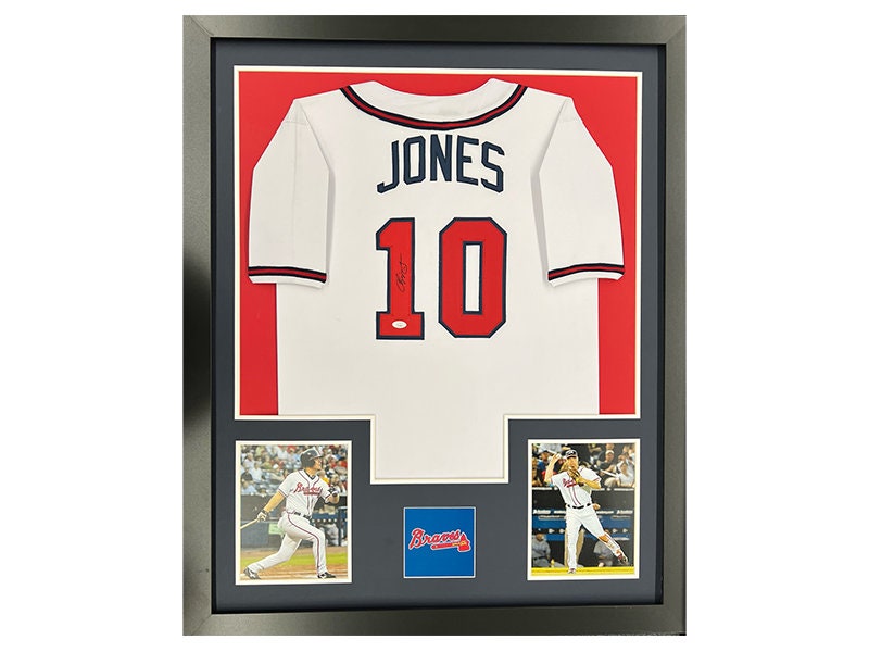 Chipper Jones Autographed Atlanta Framed Jersey JSA 