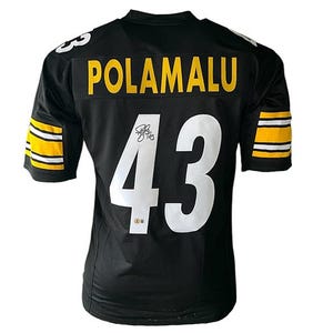 Troy Polamalu Signed Custom Black Football Jersey (Beckett)