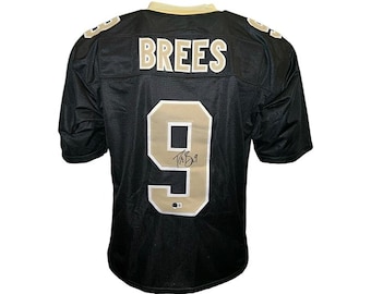 Drew Brees Autographed Black Football Jersey Beckett