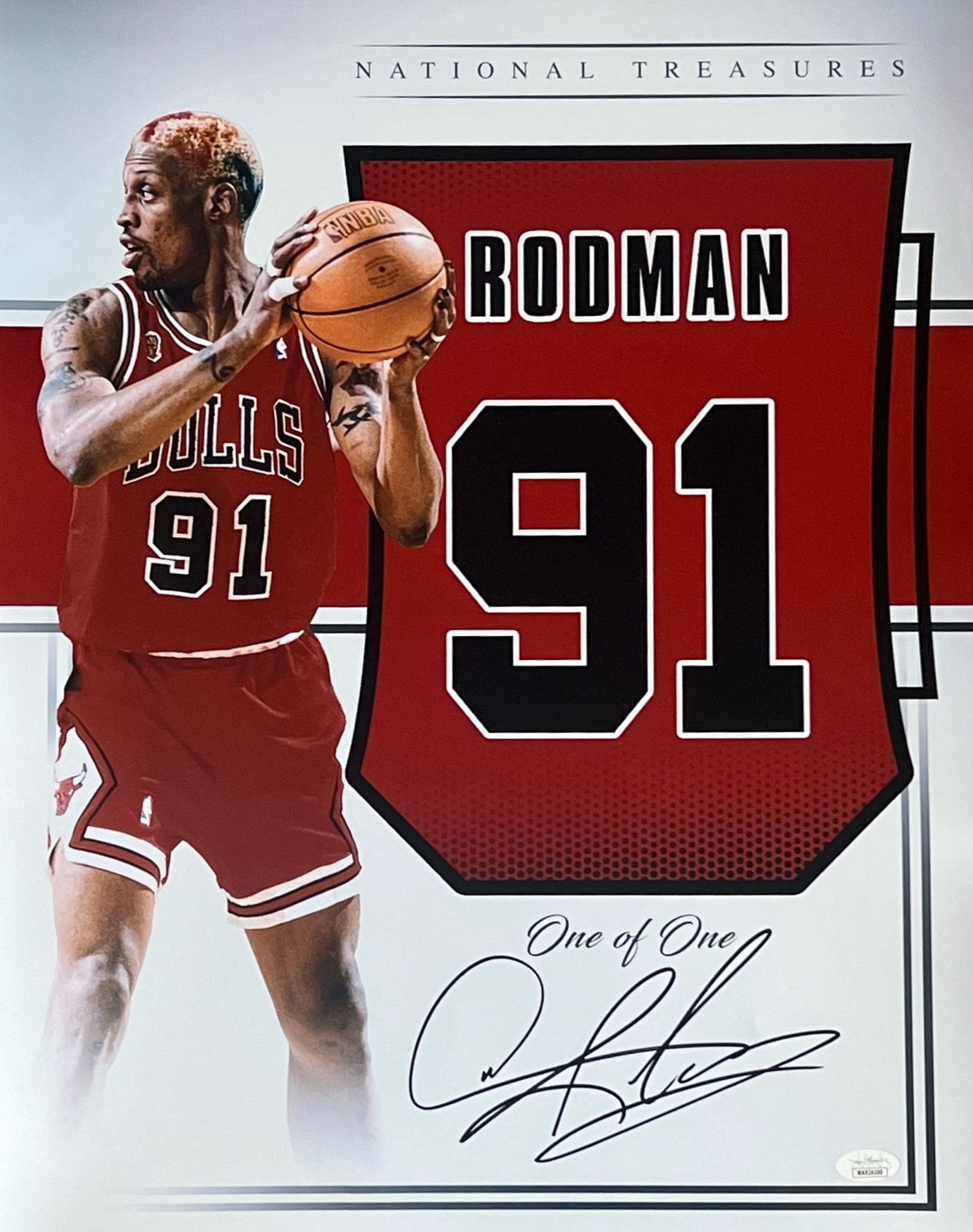 Dennis Rodman Signed Picture - WORM 16x20 JSA