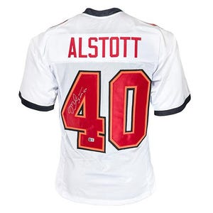 Mike Alstott Signed Tampa Bay White Custom Football Jersey (Beckett)