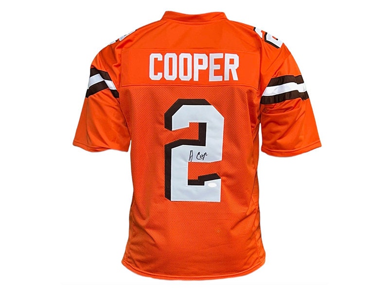 Amari Cooper Autographed Pro Style Orange Football Jersey (JSA