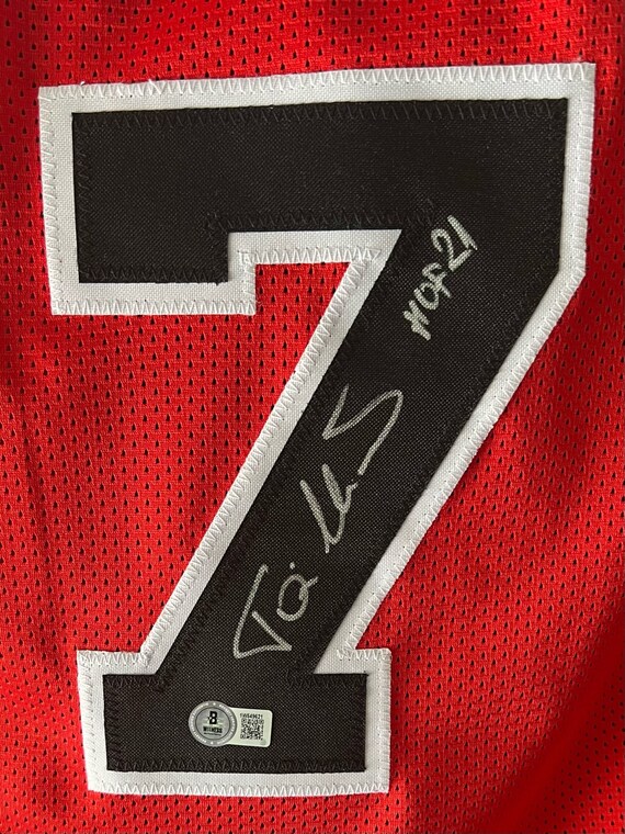 Toni Kukoc Signed Chicago Custom Red Basketball Jersey Beckett HOF