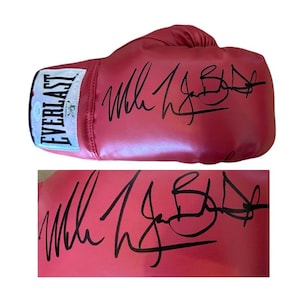 Mike Tyson & Buster Douglas Signed Red Everlast Boxing Glove (JSA)-Mike Tyson