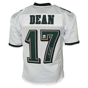 Nakobe Dean Autographed Philadelphia White Pro Style Football Jersey (JSA)