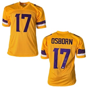 K.J. (KJ) Osborn Signed Custom Yellow Football Jersey JSA