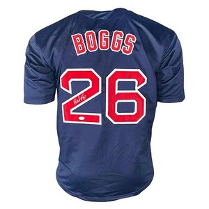 Wade Boggs Signed Boston Navy Custom Baseball Jersey JSA