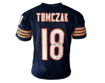 Mike Tomczak Signed Custom Blue Football Jersey beckett - Etsy