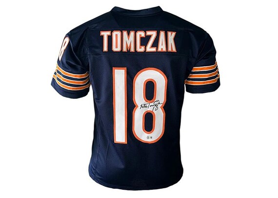 Mike Tomczak Signed Custom Blue Football Jersey beckett - Etsy