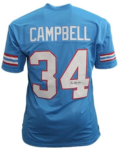 Earl Campbell Autographed Custom Football Jersey Powder Blue (JSA)