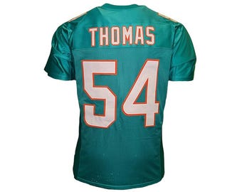 thumbnail interactive-video image 1 of Custom Sewn Nick Buoniconti Miami Dolphins Teal Jersey – Unsigned, Adult Sizes M, L, XL, 2XL 1 of 4