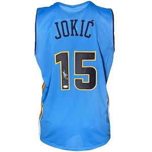 Nikola Jokic Signed Denver Light Blue Custom Basketball Jersey JSA