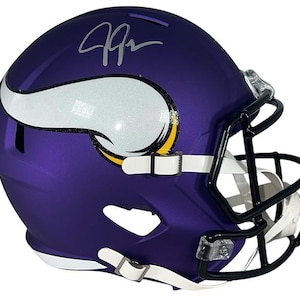 Justin Jefferson Autographed Minnesota Vikings Flash Full Size Helmet Beckett