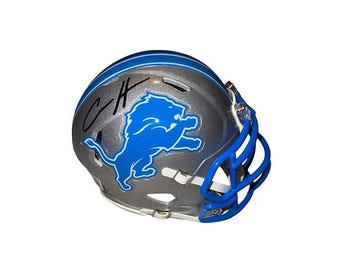 Casco de fútbol americano Speed Mini de los Detroit Lions firmado por Aidan Hutchinson (Beckett)