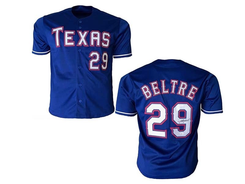 Adrian Beltre Autographed Texas Blue Pro Style Baseball Jersey 