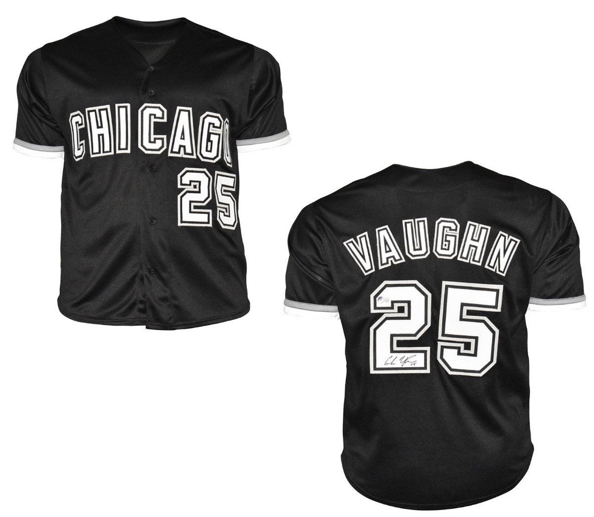Andrew Vaughn Signed Custom Chicago Black Baseball Jersey (beckett