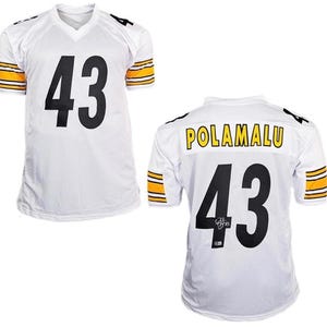 Troy Polamalu Signed Custom White Football Jersey (Beckett)