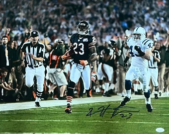 Framed Autographed/signed Steve Mcmichael 35x39 Chicago Blue Football
