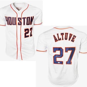 Jose Altuve Signed Custom Houston White Baseball Jersey (JSA)