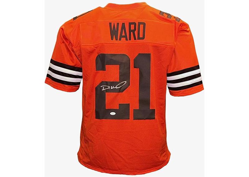 Denzel Ward Signed Custom Orange Football Jersey JSA - Etsy
