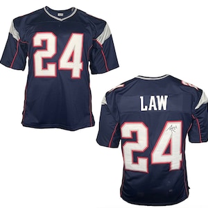 Ty Law Signed Custom Navy Blue Football Jersey JSA