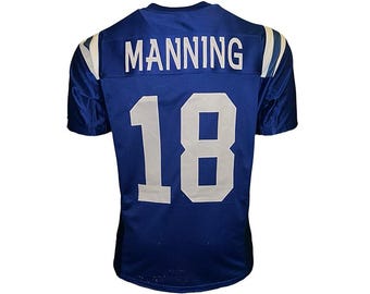 Camiseta de fútbol azul de Indianápolis sin firmar de Peyton Manning