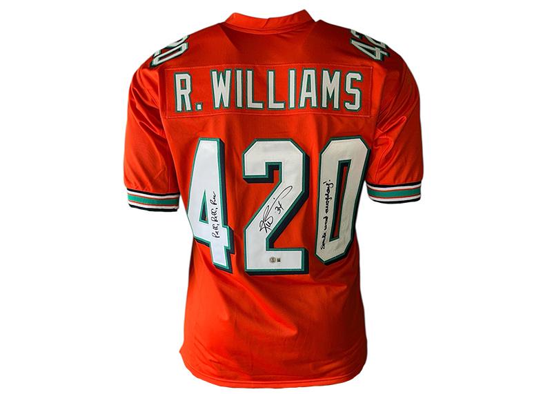 Ricky Williams Signed Orange Custom Jersey “puff Puff Run” 2 Insc