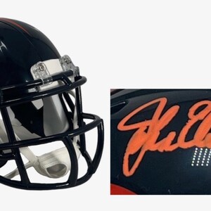 John Elway Signed Denver Broncos Speed Mini Helmet JSA
