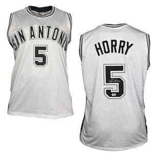 Robert Horry Signed Custom San Antonio White Basketball Jersey Beckett