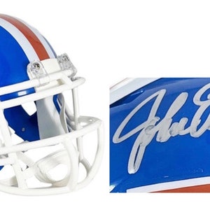 John Elway Signed Denver Broncos Throwback 75-96 Speed Mini Helmet Beckett