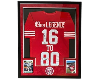 Jerry Rice & Joe Montana Signed San Francisco 34x42 Framed Jersey