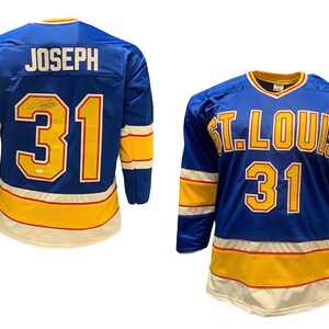 Curtis Joseph Autographed St Louis Pro Style Hockey Jersey Blue (JSA)