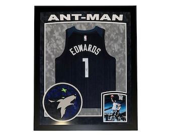 Anthony Edwards Signed Minnesota Timberwolves 35x43 Framed Jersey JSA