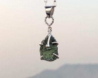 Handmade 925 Sterling Silver Moldavite Pendant