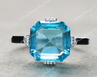 Blue Topaz Sterling Silver Ring: December Birthstone Promise Ring