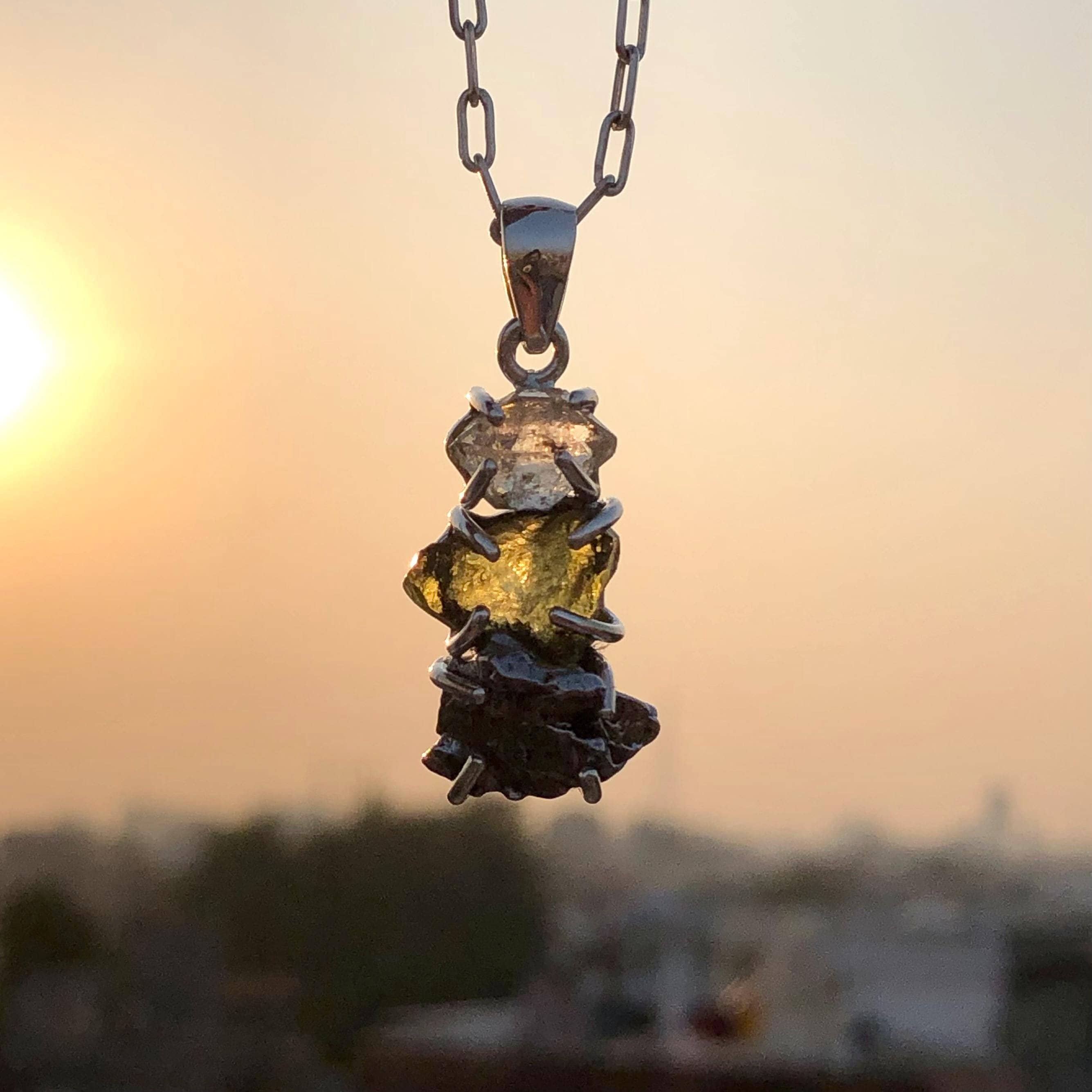 Genuine Campo Del Cielo Meteorite Necklace Science Jewelry