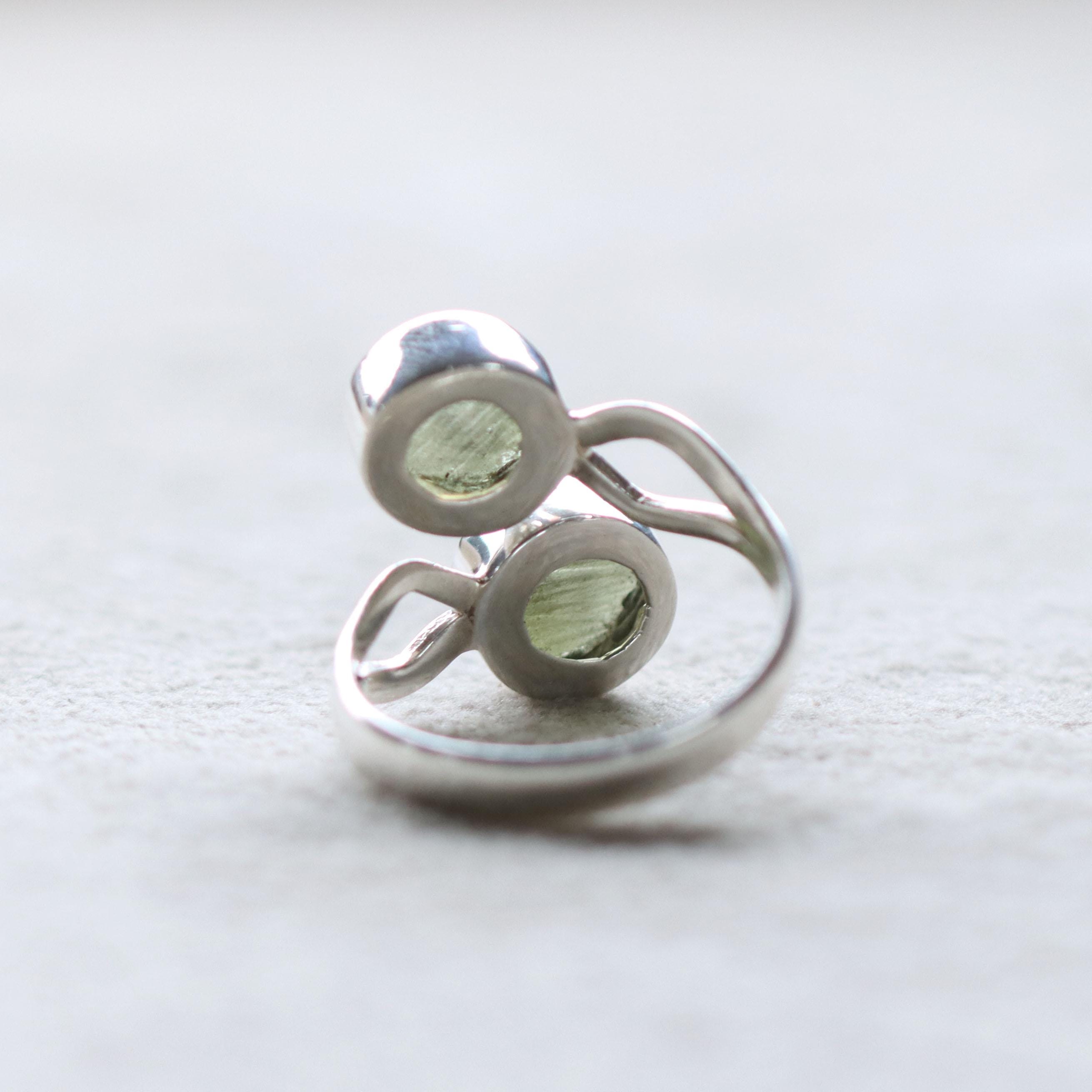 Anello Fatto A Mano Con Pietra Preziosa Moldavite: Gioielli In - Foto 8