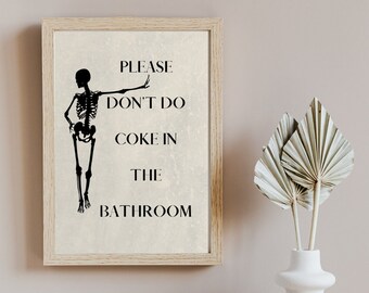 Halloween Badezimmer Dekor, Gothic Wohndekor, printable Wohndekor, Badezimmer Schild, Digitaldruck, Bitte beschwören Sie keine Dämonen im Badezimmer