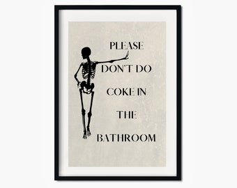 Halloween bathroom decor, gothic home decor, printable home decor, bathroom sign, digital print, Please don't summon demons in the bathroom