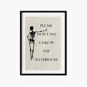Halloween bathroom decor, gothic home decor, printable home decor, bathroom sign, digital print, Please don&#39;t summon demons in the bathroom