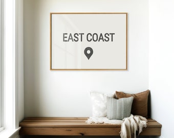 East Coast Print Coastal Cowgirl Decor Coastal Wall Art Text Poster Digital Print Coastal Cowgirl Aesthetic Trendy Printable Wall Art